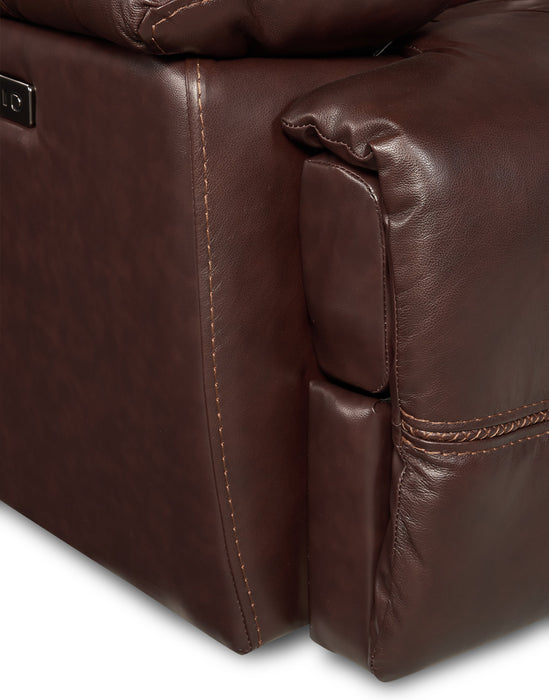Fauteuil à inclinaison électrique Franco de 42,5 po en cuir véritable avec position zéro gravité et port USB - brun