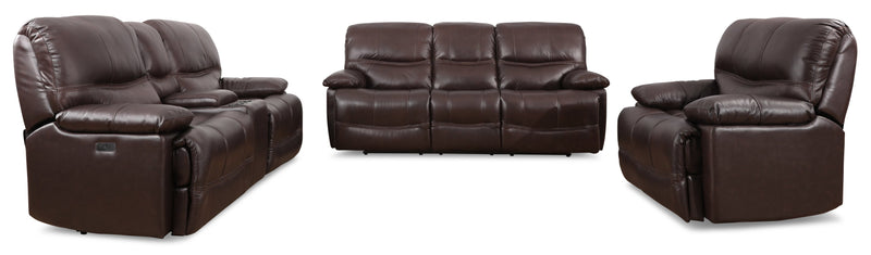 Fauteuil à inclinaison électrique Franco de 42,5 po en cuir véritable avec position zéro gravité et port USB - brun