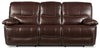 Sofa à inclinaison électrique Franco de 89 po en cuir véritable avec position zéro gravité et ports USB - brun