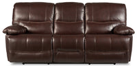  Sofa à inclinaison électrique Franco de 89 po en cuir véritable avec position zéro gravité et ports USB - brun