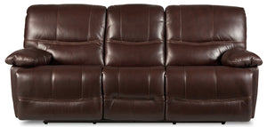 Sofa à inclinaison électrique Franco en cuir véritable - brun