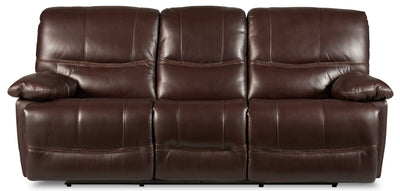 Franco 89" Genuine Leather Zero Gravity Power Reclining Sofa with USB Ports - Brown | Sofa à inclinaison électrique Franco de 89 po en cuir véritable avec position zéro gravité et ports USB - brun