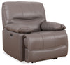 Fauteuil à inclinaison électrique Franco de 42,5 po en cuir véritable avec position zéro gravité et port USB - gris