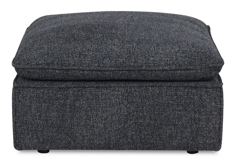Sofa sectionnel modulaire Fusion 4 pièces en tissu de chenille gris anthracite avec coussins et pouf en duvet et plumes