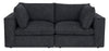Causeuse modulaire Fusion de 83,46 po en tissu de chenille gris anthracite avec coussins de dossier amovibles en duvet et plumes 