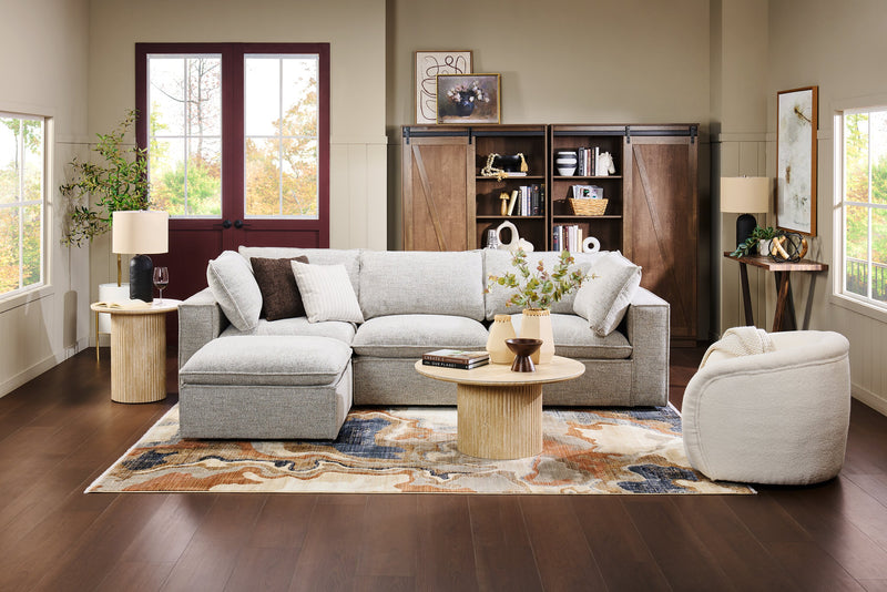 Armoire décorative de rangement Warren de 47,25 po avec porte coulissante de style grange - chêne noyer