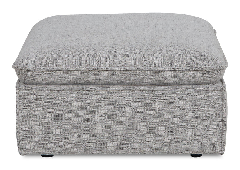 Sofa sectionnel modulaire Fusion 6 pièces en tissu de chenille gris argenté avec coussins de dossier amovibles en duvet et plumes