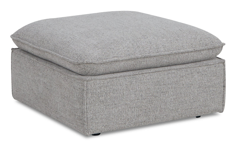Sofa sectionnel modulaire Fusion 6 pièces en tissu de chenille gris argenté avec coussins de dossier amovibles en duvet et plumes