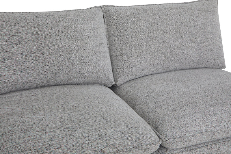 Sofa sectionnel modulaire Fusion 6 pièces en tissu de chenille gris argenté avec coussins de dossier amovibles en duvet et plumes