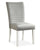 ["Chaise de salle à manger Garbo en tissu de velours et en bois - grise"]