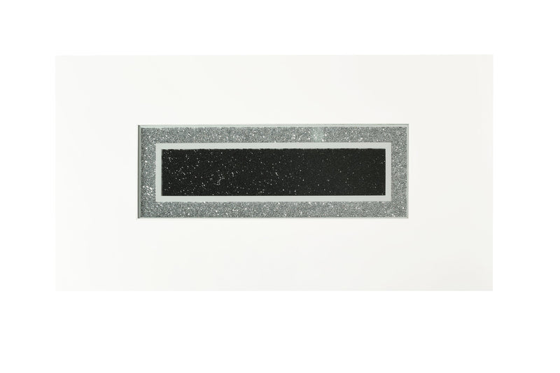 Ensemble de salle à manger somptueux Garbo 7 pièces avec table de 78,75 po (L), incrustation de verre, base piédestal et 4 chaises - blanc