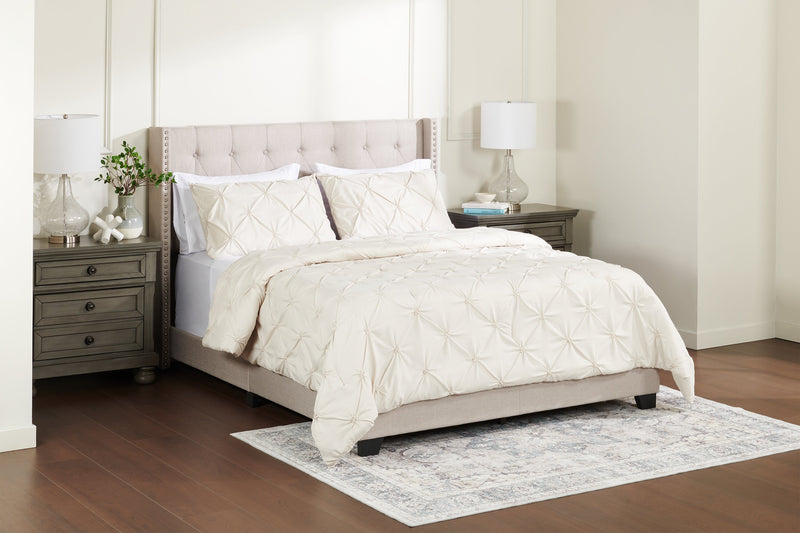 Ensemble d'édredon Gardenia Wynd 3 pièces écru pour lit double ou grand lit