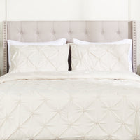  Ensemble d'édredon Gardenia Wynd 3 pièces écru pour lit double ou grand lit