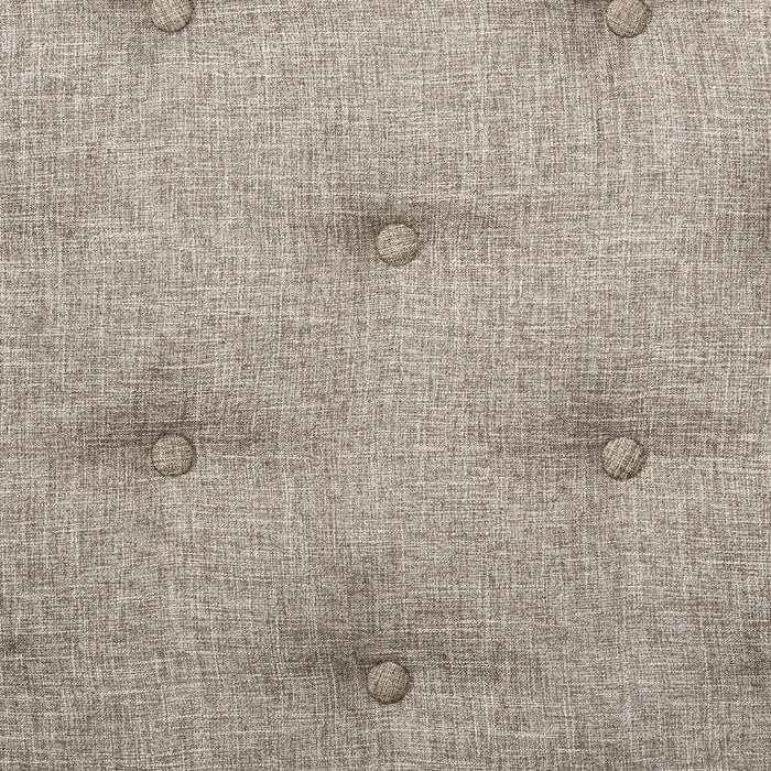 Lit à panneau Grace en bois et en tissu avec tête de lit et cadre de lit, blanc antique - format grand lit