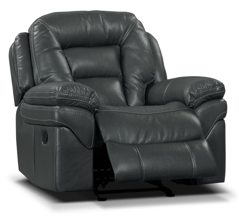 Fauteuil berçant et inclinable Leo de 41 po en tissu d’apparence cuir - gris