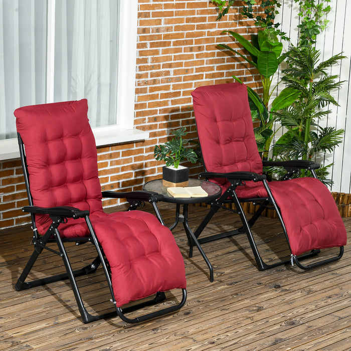 Outsunny Chaise Inclinable, Chaise Longue Pliante Avec Porte-gobelet