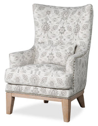  Fauteuil d’appoint Haden de 30 po en tissu de chenille avec base en bois et bordure de clous décoratifs - menthe Limbu multicolore