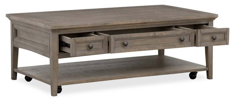 Table à café traditionnelle Hanson de 50 po en pin - gris tourterelle
