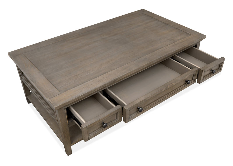 Table à café traditionnelle Hanson de 50 po en pin - gris tourterelle