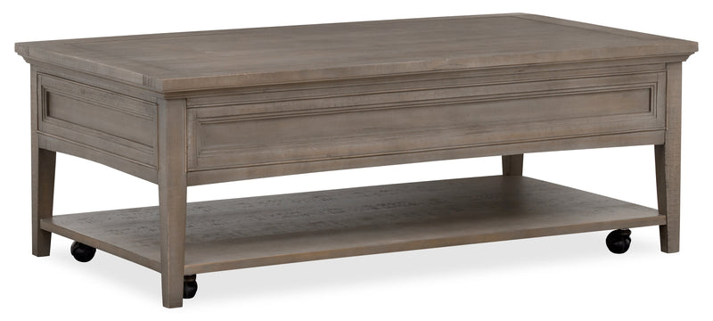 Table à café traditionnelle Hanson de 50 po en pin - gris tourterelle