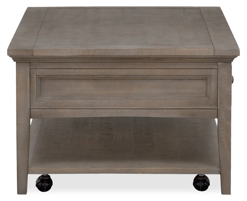 Table à café traditionnelle Hanson de 50 po en pin - gris tourterelle