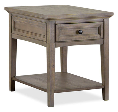 Hanson 20” Traditional Pine End Table with Storage - Dovetail Grey | Table de bout traditionnelle Hanson de 20 po en pin - gris tourterelle