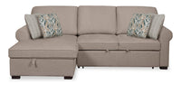  Sofa-lit sectionnel de gauche Haven de Scott Living 2 pièces en tissu de chenille avec fauteuil long de rangement - taupe