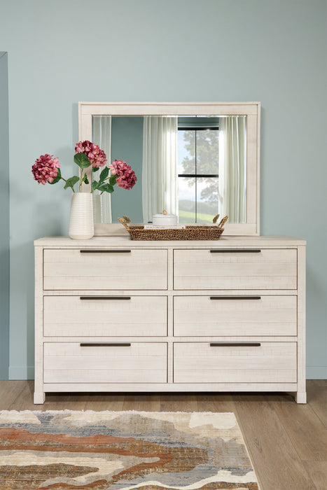Miroir de commode de chambre à coucher Haven - blanc