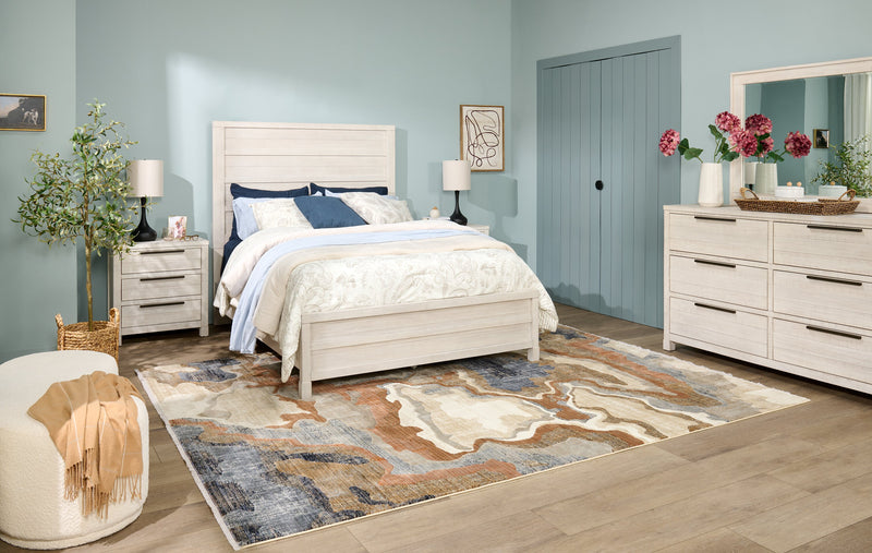 Table de nuit Haven de 26 po (L) x 28 po (H) à 3 tiroirs avec port USB - blanche