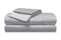 Ensemble de draps Hyper-CottonMC de BEDGEAR 4 pièces pour grand lit à tête divisée - gris clair