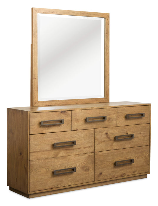 Miroir de commode de chambre à coucher Henri de Scott Living - brun