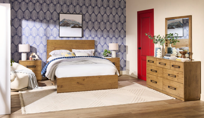 Commode Henri de Scott Living de 64 po (L) x 34 po (H) à 7 tiroirs en bois pour la chambre à coucher - brune