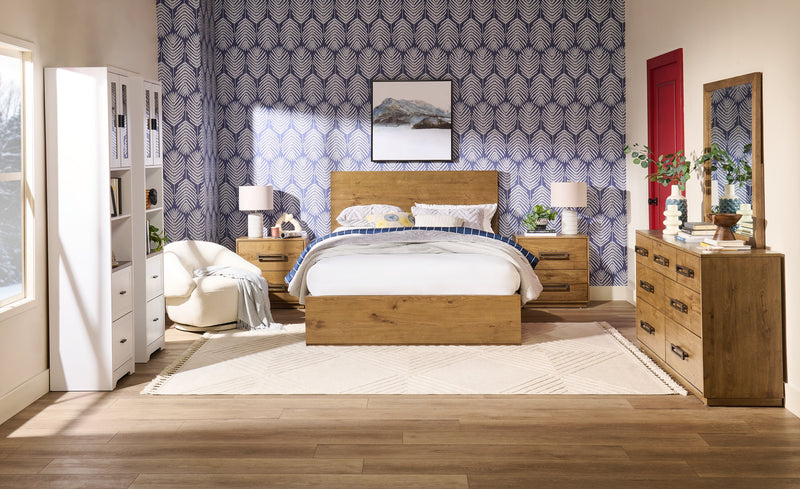 Commode Henri de Scott Living de 64 po (L) x 34 po (H) à 7 tiroirs en bois pour la chambre à coucher - brune