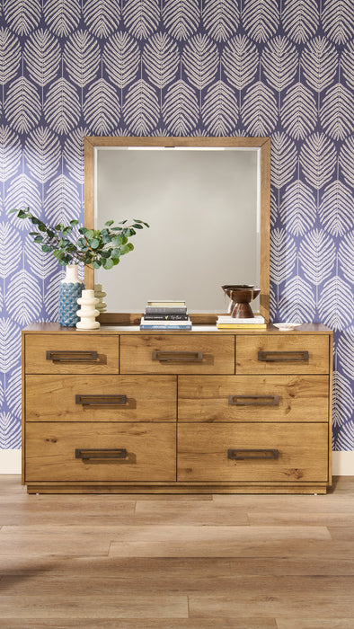 Commode Henri de Scott Living de 64 po (L) x 34 po (H) à 7 tiroirs en bois pour la chambre à coucher - brune
