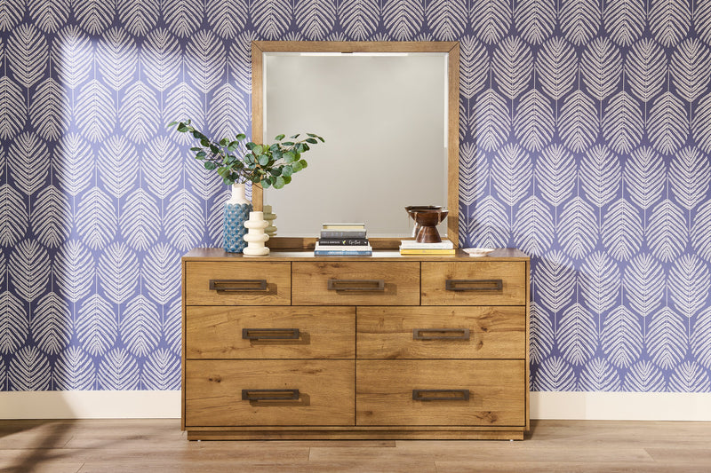 Miroir de commode de chambre à coucher Henri de Scott Living - brun
