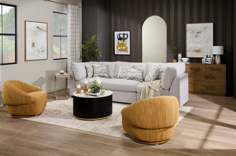 Commode Henri de Scott Living de 64 po (L) x 34 po (H) à 7 tiroirs en bois pour la chambre à coucher - brune