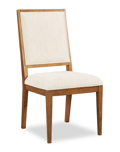 Scott Living Henri Dining Chair with Polyester Fabric, Wood - Brown & Cream | Chaise de salle à manger Henri de Scott Living en bois avec tissu de polyester - brune et crème