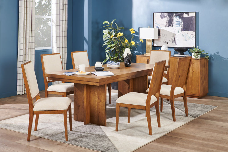 Chaise de salle à manger Henri de Scott Living en bois avec tissu de polyester - brune et crème