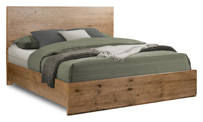 Scott Living Henri Panel Bed with Headboard & Frame, Wood, Brown - King Size | Lit à panneaux Henri de Scott Living en bois avec tête de lit et cadre de lit, brun - format très grand lit