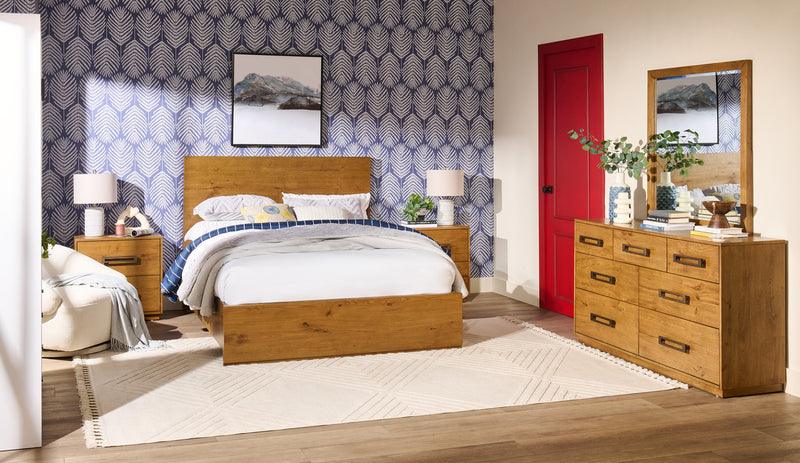 Commode Henri de Scott Living de 64 po (L) x 34 po (H) à 7 tiroirs en bois pour la chambre à coucher - brune