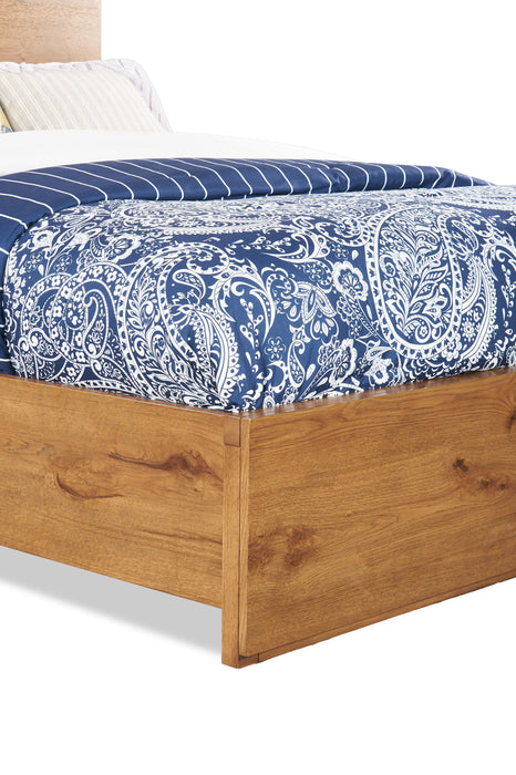 Lit à panneaux Henri de Scott Living en bois avec tête de lit et cadre de lit, brun - format grand lit