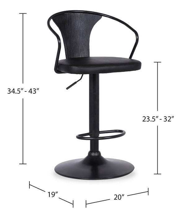 Tabouret bar Hero en tissu de cuir végétalien et en métal avec siège pivotant et réglable - gris