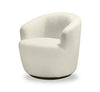Fauteuil d’appoint pivotant courbé Ivie de 28,7 po en tissu de chenille bouclé - blanc