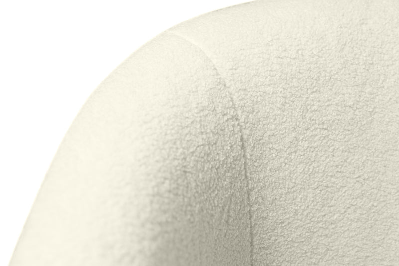 Fauteuil d’appoint pivotant courbé Ivie de 28,7 po en tissu de chenille bouclé - blanc