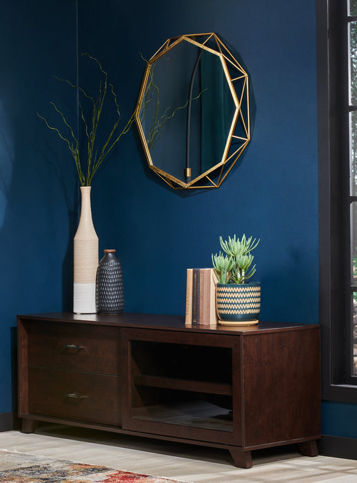 Meuble pour téléviseur moderne Jacob de 60 po avec rangement et système de gestion des câbles pour téléviseurs jusqu’à 65 po - espresso