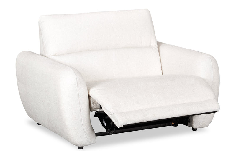 Fauteuil à inclinaison électrique Kailyn de Cindy Crawford Home de 54 po en tissu avec appuie-tête électrique - beige 