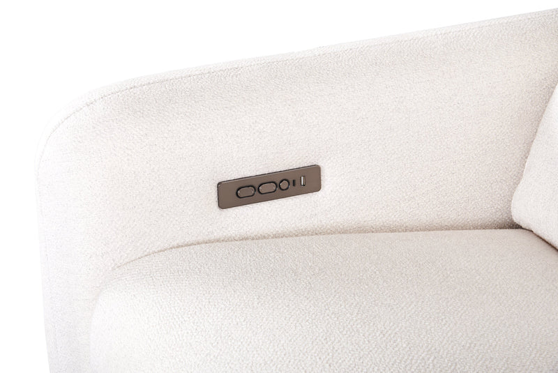 Fauteuil à inclinaison électrique Kailyn de Cindy Crawford Home de 54 po en tissu avec appuie-tête électrique - beige 