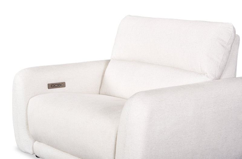 Fauteuil à inclinaison électrique Kailyn de Cindy Crawford Home de 54 po en tissu avec appuie-tête électrique - beige 