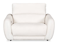  Fauteuil à inclinaison électrique Kailyn de Cindy Crawford Home de 54 po en tissu avec appuie-tête électrique - beige