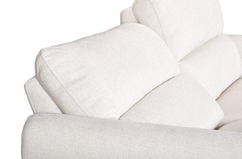 Sofa à inclinaison électrique Kailyn de Cindy Crawford Home de 92 po en tissu avec appuie-têtes électriques- beige 